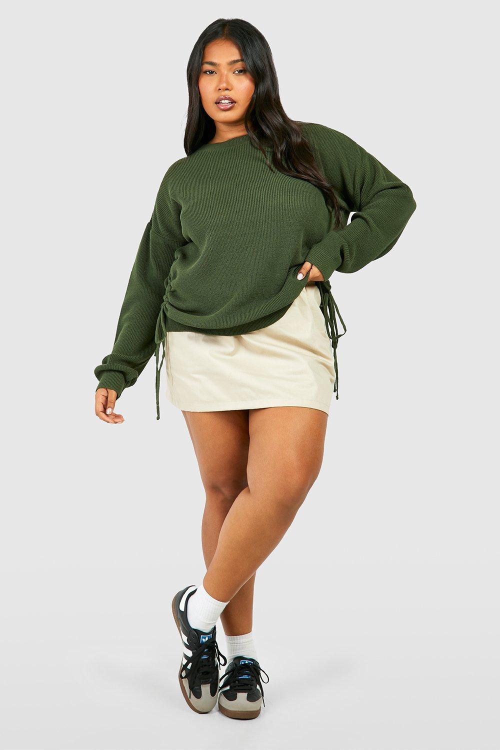 Plus size 2024 khaki skirt jumper